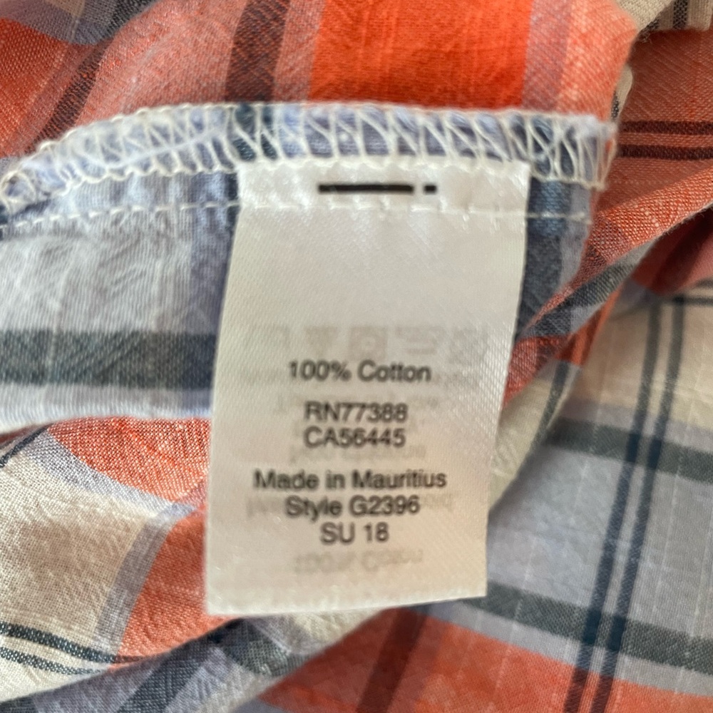 J. Crew Men's Orange and Blue Plaid Shirt - Picture 6 of 9